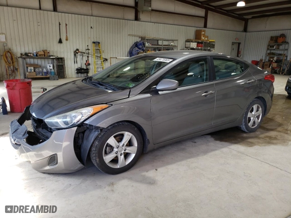 2013 Hyundai Elantra GLS PZEV with VIN 5NPDH4AE7DH311252, listed as a Copart auction lot 49475965 with 124,332 mi miles and Salvage Title. Bid and sale history available at carsss.com. Image 1.