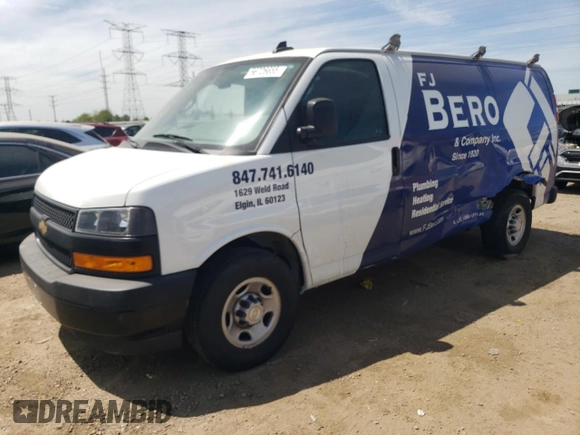 2020 Chevrolet Express Cargo with VIN 1GCWGAFG7L1179054, listed as a Copart auction lot 56726655 with 39,099 mi miles and Salvage title. Bid and sale history available at DreamBid. Image 1.