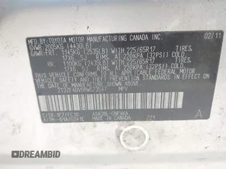 2011 Toyota RAV4 with VIN 2T3ZF4DV0BW073547, listed as a IAAI auction lot 42197624 with 235,537 mi miles and . Bid and sale history available at DreamBid. Image 9.