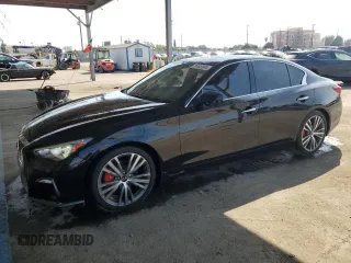 2021 Infiniti Q50 Sensory with VIN JN1EV7CPXMM707391, listed as a Copart auction lot 71492384 with 34,403 mi miles and Salvage Title. Bid and sale history available at DreamBid. Image 1.