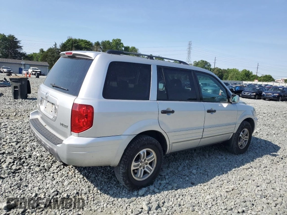 2005 Honda Pilot EX-L with VIN 2HKYF18505H500452, listed as a Copart auction lot 57552535 with 282,733 mi miles and Salvage title. Bid and sale history available at DreamBid. Image 3.