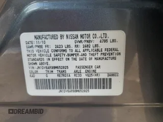 2011 Infiniti G25 x with VIN JN1DV6AR9BM652925, listed as a Copart auction lot 88849795 with 185,351 mi miles and Salvage Title. Bid and sale history available at DreamBid. Image 14.