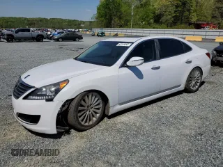 2014 Hyundai Equus Signature with VIN KMHGH4JHXEU087162, listed as a Copart auction lot 52313455 with 83,352 mi miles and Salvage Title. Bid and sale history available at DreamBid. Image 1.