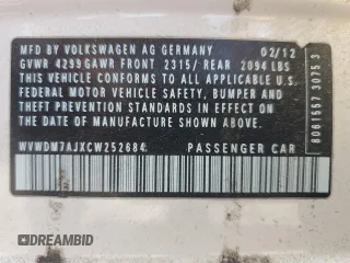 2012 Volkswagen Golf TDI с VIN WVWDM7AJXCW252684, выставлен на аукционе Copart как лот 63752035 с пробегом 231 379 миль миль и Списание • Salvage title. История ставок и продаж доступна на DreamBid. Изображение 12.