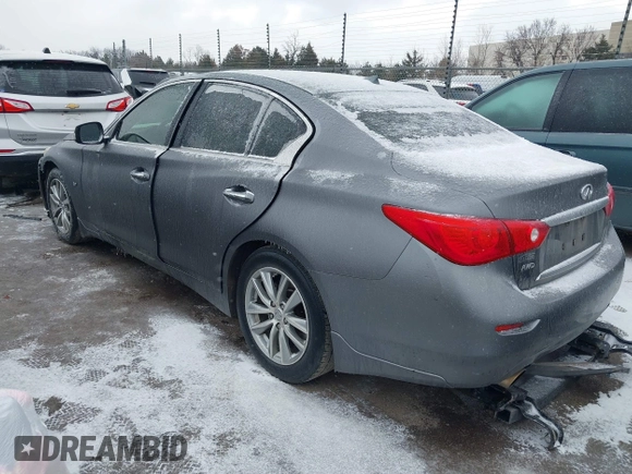 2015 Infiniti Q50 Premium with VIN JN1BV7AR0FM396192, listed as a IAAI auction lot 41564677 with 210,460 mi miles and . Bid and sale history available at DreamBid. Image 3.