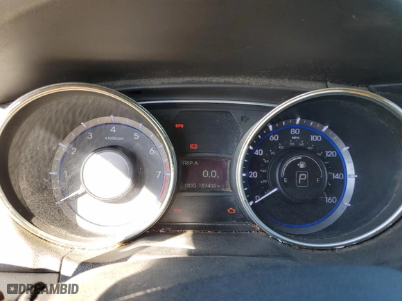 2012 Hyundai Sonata 2.0T SE with VIN 5NPEC4AB4CH379774, listed as a Copart auction lot 53888555 with 187,435 mi miles and Salvage Title. Bid and sale history available at carsss.com. Image 9.