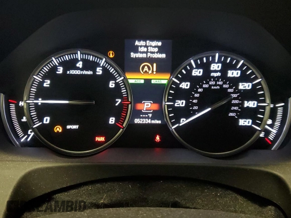 2018 Acura TLX w/Advance Pkg with VIN 19UUB3F73JA002016, listed as a Copart auction lot 71093174 with 52,334 mi miles and Salvage Title. Bid and sale history available at carsss.com. Image 9.