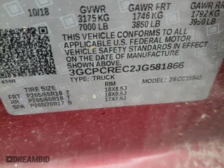 2018 Chevrolet Silverado 1500 LT with VIN 3GCPCREC2JG581866, listed as a Copart auction lot 50243405 with 52,050 mi miles and Salvage Title. Bid and sale history available at carsss.com. Image 13.