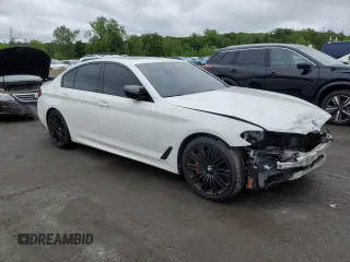 2019 BMW 5 Series 540i xDrive with VIN WBAJE7C58KWW37088, listed as a Copart auction lot 57759905 with 64,621 mi miles and Salvage title. Bid and sale history available at DreamBid. Image 4.
