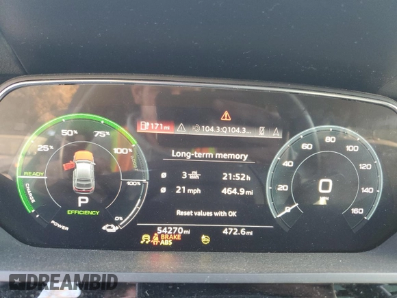 2022 Audi e-tron Sportback Premium Plus z VIN WA12ABGE8NB022921, wystawiony jako Copart lot #78085344 z przebiegiem 54 270 mil mil oraz Szkoda całkowita • Salvage title. Historia ofert i sprzedaży dostępna na DreamBid. Obrazek 9.