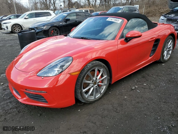 2022 Porsche 718 Boxster S with VIN WP0CB2A81NS221111, listed as a Copart auction lot 51421565 with 6,222 mi miles and Salvage Title. Bid and sale history available at carsss.com. Image 1.