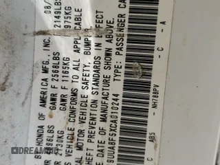 2012 Acura TL Technology z VIN 19UUA8F5XCA010244, wystawiony jako Copart lot #56526795 z przebiegiem 132 802 mil mil oraz Szkoda całkowita • Salvage title. Historia ofert i sprzedaży dostępna na DreamBid. Obrazek 12.