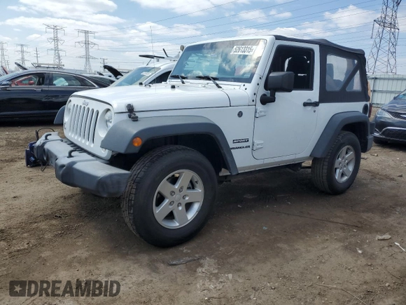 2017 Jeep Wrangler Sport z VIN 1C4AJWAG1HL556988, wystawiony jako Copart lot #52613315 z przebiegiem 60 955 mil mil oraz Szkoda całkowita • Salvage title. Historia ofert i sprzedaży dostępna na DreamBid. Obrazek 1.