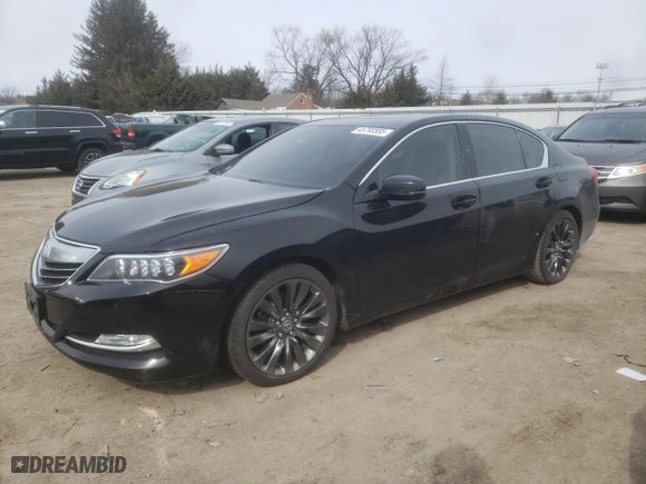 2017 Acura RLX Advance Pkg with VIN JH4KC1F94HC001009, listed as a Copart auction lot 45793555 with 127,870 mi miles and Salvage Title. Bid and sale history available at carsss.com. Image 1.