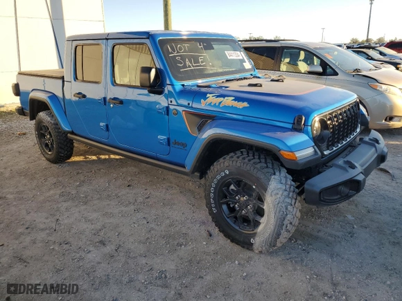2024 Jeep Gladiator Sport with VIN 1C6HJTAG4RL130007, listed as a Copart auction lot 84411334 with 0 mi miles and Salvage Title. Bid and sale history available at carsss.com. Image 4.
