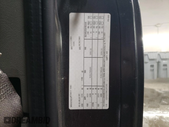 2004 GMC Savana Cargo Van YF7 Upfitter with VIN 1GDFG15T041147283, listed as a Copart auction lot 82193844 with 264,051 mi miles and Salvage Title. Bid and sale history available at carsss.com. Image 13.