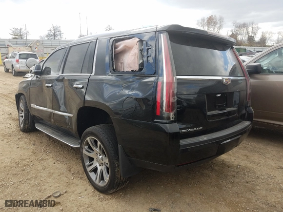 2015 Cadillac Escalade Luxury with VIN 1GYS4MKJ4FR665766, listed as a Copart auction lot 59316120 with 124,439 mi miles and Salvage Title. Bid and sale history available at carsss.com. Image 3.