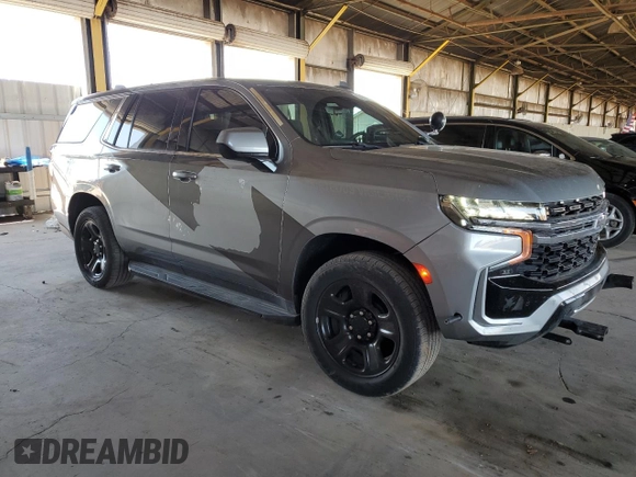 2023 Chevrolet Tahoe Commercial with VIN 1GNSCLED2PR129495, listed as a Copart auction lot 62820605 with 55,805 mi miles and Salvage title. Bid and sale history available at DreamBid. Image 4.