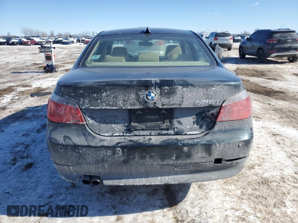 2007 BMW 5 Series 525i with VIN WBANE53537CW67100, listed as a Copart auction lot 45993465 with 145,939 mi miles and Salvage Title. Bid and sale history available at carsss.com. Image 6.