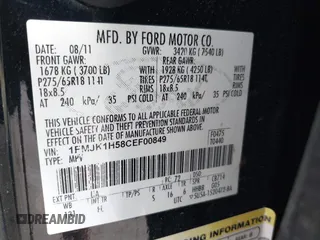 2012 Ford Expedition Max King Ranch с VIN 1FMJK1H58CEF00849, выставлен на аукционе IAAI как лот 42070888 с пробегом 223 858 миль миль и . История ставок и продаж доступна на DreamBid. Изображение 9.