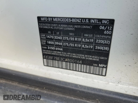 2012 Mercedes-Benz GL-Class GL 450 with VIN 4JGBF7BE3CA800164, listed as a Copart auction lot 74740704 with 175,582 mi miles and Clean Title. Bid and sale history available at carsss.com. Image 13.