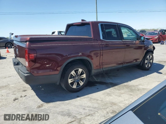 2017 Honda Ridgeline RTL-T with VIN 5FPYK2F6XHB004078, listed as a Copart auction lot 53120405 with 109,313 mi miles and Salvage title. Bid and sale history available at DreamBid. Image 3.