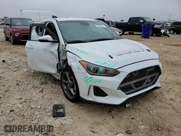 2019 Hyundai Veloster 2.0 with VIN KMHTG6AF5KU018693, listed as a Copart auction lot 76660363 with 74,498 mi miles. Bid and sale history available at carsss.com. Image 10.