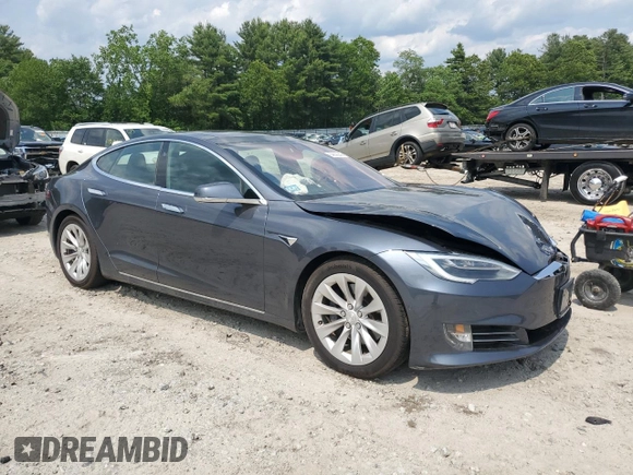 2016 Tesla Model S 90D with VIN 5YJSA1E27GF171605, listed as a Copart auction lot 59608645 with 90,080 mi miles and Salvage title. Bid and sale history available at DreamBid. Image 4.