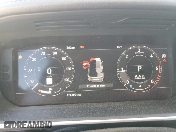 2019 Land Rover Range Rover Sport HSE with VIN SALWR2RK8KA421888, listed as a Copart auction lot 45496225 with 124,145 mi miles and Clean Title. Bid and sale history available at carsss.com. Image 9.