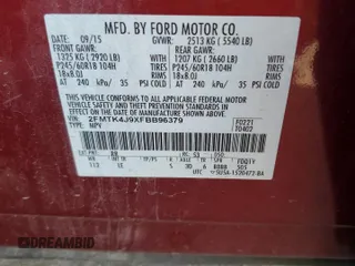 2015 Ford Edge SEL with VIN 2FMTK4J9XFBB96379, listed as a Copart auction lot 50981265 with 133,880 mi miles and Clean Title. Bid and sale history available at carsss.com. Image 13.