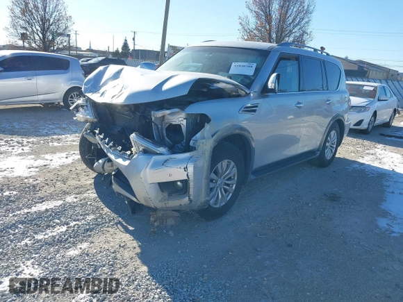 2017 Nissan Armada SV with VIN JN8AY2NC7H9505296, listed as a IAAI auction lot 41040388 with 1 mi miles. Bid and sale history available at carsss.com. Image 2.