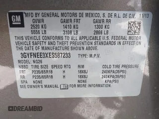 2014 Cadillac SRX Luxury Collection z VIN 3GYFNEE3XES587233, wystawiony jako IAAI lot #41747779 z przebiegiem 116 571 mil mil oraz . Historia ofert i sprzedaży dostępna na DreamBid. Obrazek 9.