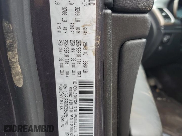 2017 Jeep Grand Cherokee Limited с VIN 1C4RJFBG5HC954299, выставлен на аукционе Copart как лот 60058415 с пробегом Не указан миль и Списание • Salvage title. История ставок и продаж доступна на DreamBid. Изображение 13.