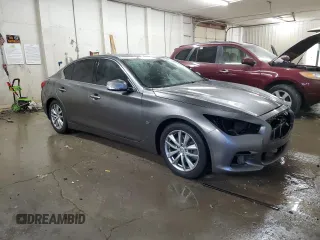 2015 Infiniti Q50 Premium with VIN JN1BV7AP8FM337048, listed as a Copart auction lot 83052064 with 128,640 mi miles and Salvage Title. Bid and sale history available at carsss.com. Image 4.