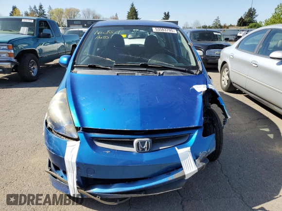 2008 Honda Fit Sport with VIN JHMGD38608S074109, listed as a Copart auction lot 53583795 with 0 mi miles and Salvage Title. Bid and sale history available at carsss.com. Image 5.
