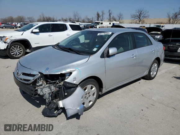 2011 Toyota Corolla L with VIN JTDBU4EE2BJ090483, listed as a Copart auction lot 49170345 with 110,160 mi miles and Salvage Title. Bid and sale history available at carsss.com. Image 1.