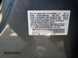 2015 Acura MDX Tech Pkg with VIN 5FRYD3H45FB005204, listed as a Copart auction lot 49909375 with 107,281 mi miles and Salvage Title. Bid and sale history available at carsss.com. Image 13.