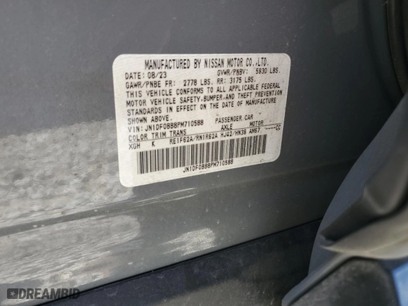 2023 Nissan ARIYA EVOLVE+ with VIN JN1DF0BB8PM710588, listed as a Copart auction lot 45968105 with 10,295 mi miles and Salvage Title. Bid and sale history available at carsss.com. Image 13.