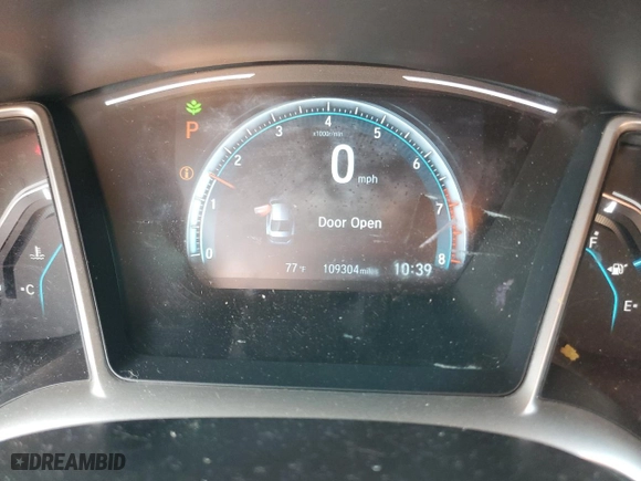 2017 Honda Civic Sedan EX with VIN 2HGFC2F77HH502367, listed as a Copart auction lot 43389265 with 109,304 mi miles and Salvage Title. Bid and sale history available at carsss.com. Image 9.