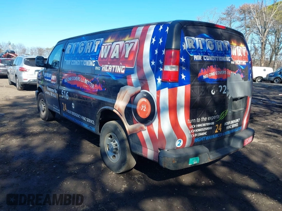 2015 Chevrolet Express Cargo Van with VIN 1GCWGFCF7F1281970, listed as a IAAI auction lot 41898214 with 145,078 mi miles. Bid and sale history available at carsss.com. Image 3.