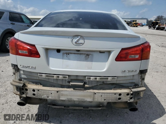 2006 Lexus IS 250 with VIN JTHBK262162014301, listed as a Copart auction lot 51656475 with 269,804 mi miles and Clean Title. Bid and sale history available at DreamBid. Image 6.