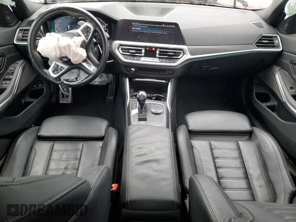 2021 BMW 3 Series 330e with VIN 3MW5P7J06M8B79274, listed as a Copart auction lot 89200865 with 28,381 mi miles and Salvage Title. Bid and sale history available at carsss.com. Image 8.