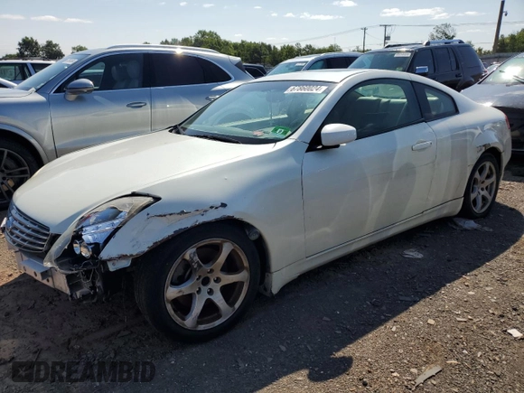 2005 Infiniti G35 Coupe with VIN JNKCV54E15M420463, listed as a Copart auction lot 67860024 with 0 mi miles and Salvage Title. Bid and sale history available at carsss.com. Image 1.