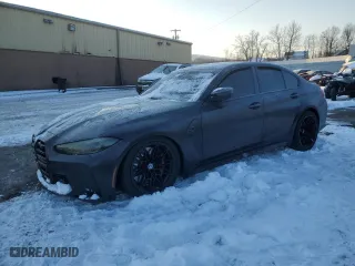 2023 BMW M3 Competition xDrive with VIN WBS43AY05PFP62243, listed as a Copart auction lot 41919185 with 0 mi miles and Salvage Title. Bid and sale history available at carsss.com. Image 1.