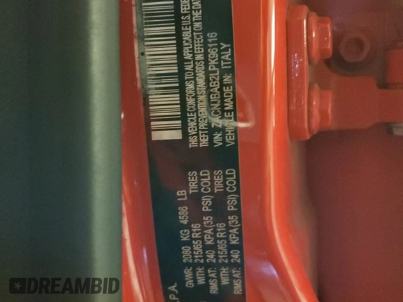 2020 Jeep Renegade Sport z VIN ZACNJBAB2LPK96116, wystawiony jako Copart lot #37249614 z przebiegiem 73 424 mil mil oraz Szkoda całkowita • Salvage title. Historia ofert i sprzedaży dostępna na DreamBid. Obrazek 12.