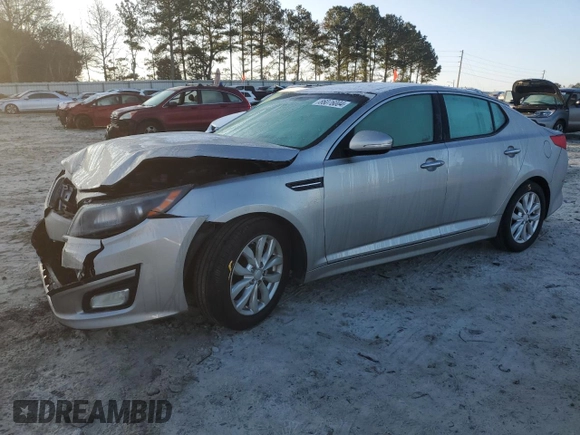 2015 Kia Optima EX with VIN 5XXGN4A76FG356995, listed as a Copart auction lot 86076004 with 138,732 mi miles and Salvage Title. Bid and sale history available at carsss.com. Image 1.