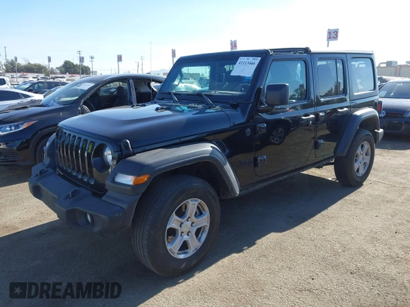 2022 Jeep Wrangler Unlimited Sport S with VIN 1C4HJXDN8NW263081, listed as a IAAI auction lot 41113466 with 34,238 mi miles. Bid and sale history available at carsss.com. Image 18.