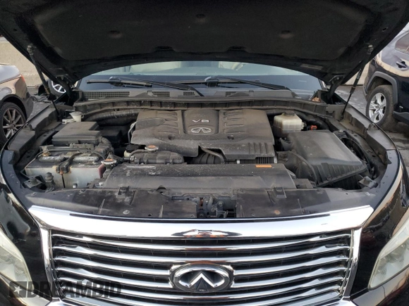 2012 Infiniti QX56 7-passenger with VIN JN8AZ2NE1C9015556, listed as a Copart auction lot 81671054 with 158,247 mi miles and Salvage Title. Bid and sale history available at carsss.com. Image 12.