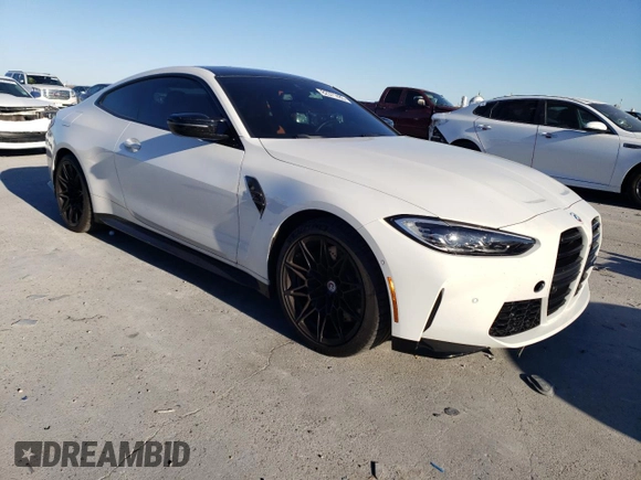 2023 BMW M4 Competition xDrive with VIN WBS43AZ01PCM35886, listed as a Copart auction lot 82371483 with 15,156 mi miles. Bid and sale history available at carsss.com. Image 4.