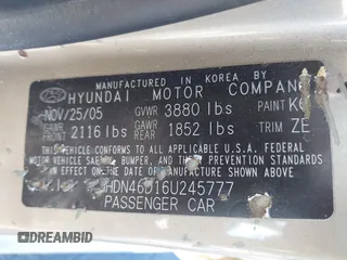 2006 Hyundai Elantra GLS с VIN KMHDN46D16U245777, выставлен на аукционе IAAI как лот 41712827 с пробегом 123 355 миль миль и . История ставок и продаж доступна на DreamBid. Изображение 9.